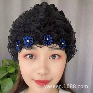 Nouveau design 2022 – Voile musulman européen et américain en dentelle pour femme, chapeau en velours - Product Image 2