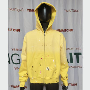 <span class=keywords><strong>Felpa</strong></span> <span class=keywords><strong>con</strong></span> Zip Oversize Personalizzata in Stile Streetwear, 500 Gsm, Pesante, <span class=keywords><strong>Rosa</strong></span>, Effetto Vintage Slavato e Strappato per <span class=keywords><strong>Uomo</strong></span> e Donna - Product Image 4