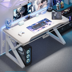 Set Scrivania e Sedia da Gaming Regolabile in Altezza, Scrivania per Computer in Legno con Design Ergonomico per Casa, Ufficio, Studio, Arredamento per Gamer - Product Image 3
