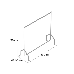 Heavy Duty <strong>Black</strong> Clothes <strong>Rail</strong> 5ft Long Garment Rack Rolling <strong>Clothing</strong> Rack - Product Image 1