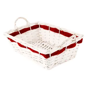 Custom Factory Wholesale Natural Wicker Hand-Woven White Storage baskets Fruit Baskets Gift Baskets For Gifts Wicker