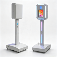 Cabina de Fotos SLR con Impresión Automática y Robot Autónomo, Luces RGB para Smartphone, Control Remoto Inalámbrico, Cámara para iPad, Estructura Metálica Portátil