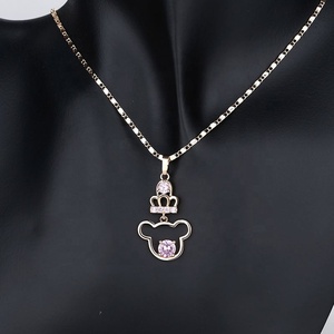 ชุดเครื่องประดับแฟชั่นสำหรับผู้หญิง Hengdian Bisuterias Oro Joyeria ต่างหูและสร้อยคอชุบทอง 18K ประดับเพชรซิร์คอน - Product Image 6