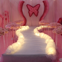 Tapis d'allée de mariage en fil de soie blanc LDJ1166 pour la décoration de scène