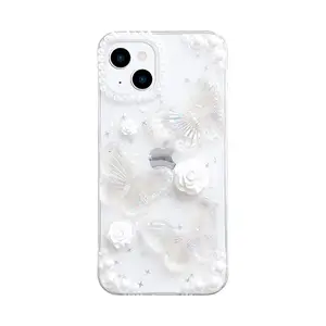奢华女孩花式流行闪亮蝴蝶手机外壳适用于IPhone 14 13 12 11 Pro Max XR 7 8 Plus