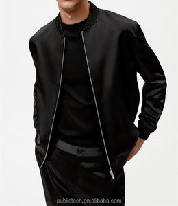 Chaqueta informal con cremallera para hombre, Logo personalizado, 100 poliéster, OEM - Product Image 1