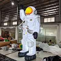 Modèle d'astronaute gonflable de 3 m en tissu Oxford avec éclairage LED, ventilateur intégré, alimentation par prise, résistant aux intempéries, personnalisable