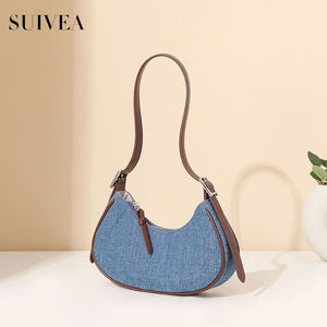 Usine directe mode femmes sacs Europe et États-Unis rue rétro tendance Denim Hit couleur sac sous les bras sac à bandoulière - Product Image 4