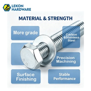 <span class=keywords><strong>Pernos</strong></span> <span class=keywords><strong>hexagonales</strong></span> de acero al carbono con rosca completa, tuercas, fijaciones cincadas, tuercas y <span class=keywords><strong>pernos</strong></span>, directo de fábrica - Product Image 3