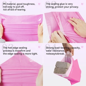 Bolsa de Envío Ecológica Rosa RUIQI de 32*45cm, Resistente a Desgarros, Autosellable, Bolsa Logística Duradera, BSCI - Product Image 4