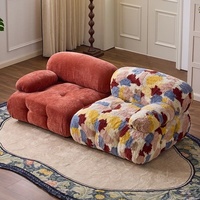 Canapé modulaire en tissu chenille bicolore de style minimaliste moderne, deux places, coussins rembourrés en éponge, mobiles pour petits appartements