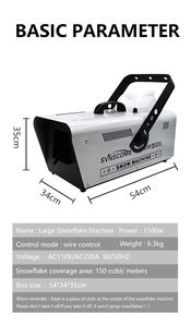 Machine à <span class=keywords><strong>neige</strong></span> artificielle électrique en métal 1500W à télécommande, idéale pour les mariages, les fêtes en intérieur et les événements commerciaux - Product Image 3