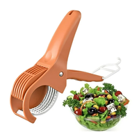 Coupe-légumes et fruits manuel multifonctionnel en plastique, trancheuse à bananes, conception à pression pour un hachage et une découpe faciles