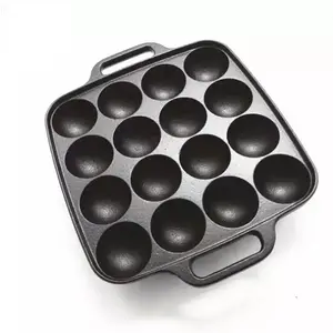 Utensilios de cocina de hierro fundido WZ-16 agujeros de hierro fundido Takoyaki Grill Pan utensilios para hornear para hacer los mini pasteles