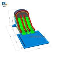 Toboggan aquatique gonflable double piste de haute qualité à prix d'usine, parc aquatique gonflable extérieur pour enfants, idéal pour les fêtes de piscine dans le jardin