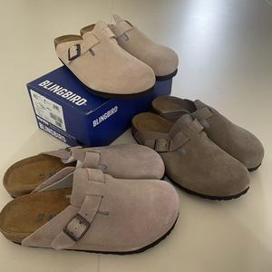 BLINGBIRD Mules Premium in Pelle Scamosciata Kaki, Zoccoli Ortopedici Morbidi e Traspiranti, <span class=keywords><strong>Scarpe</strong></span> Casual Slip-on per Primavera Estate - Product Image 4