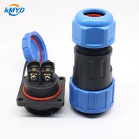 Connecteur circulaire robuste LD24 IP68 étanche en laiton, 2 à 9 broches, à montage sur panneau, fiche et prise pour applications d'alimentation