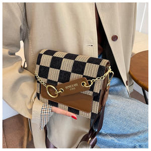 Charme féminin léger petit carré motif damier sac automne et hiver nouvelle mode femme dames bandoulière sac à bandoulière - Product Image 6