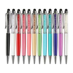 Wholesale Novelty Personalized Stylus Diamond Crystal <b>Pen</b> With Custom Logo Stone Inside Metal Twisted Touch Ball Point Ballpoint - Product Image 1
