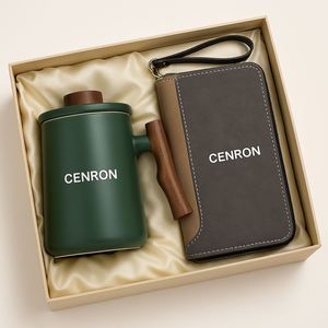 Branded Ceramic Coffee <b>Cup</b> and Stylish Wallet Gift Pack, Customizable Company logo Christmas Presents - Product Image 3