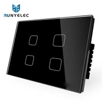 Interrupteur tactile mural intelligent Tuya Smartlife WiFi 1 voie 1 gang avec écran en verre pour la maison connectée (vente en gros)