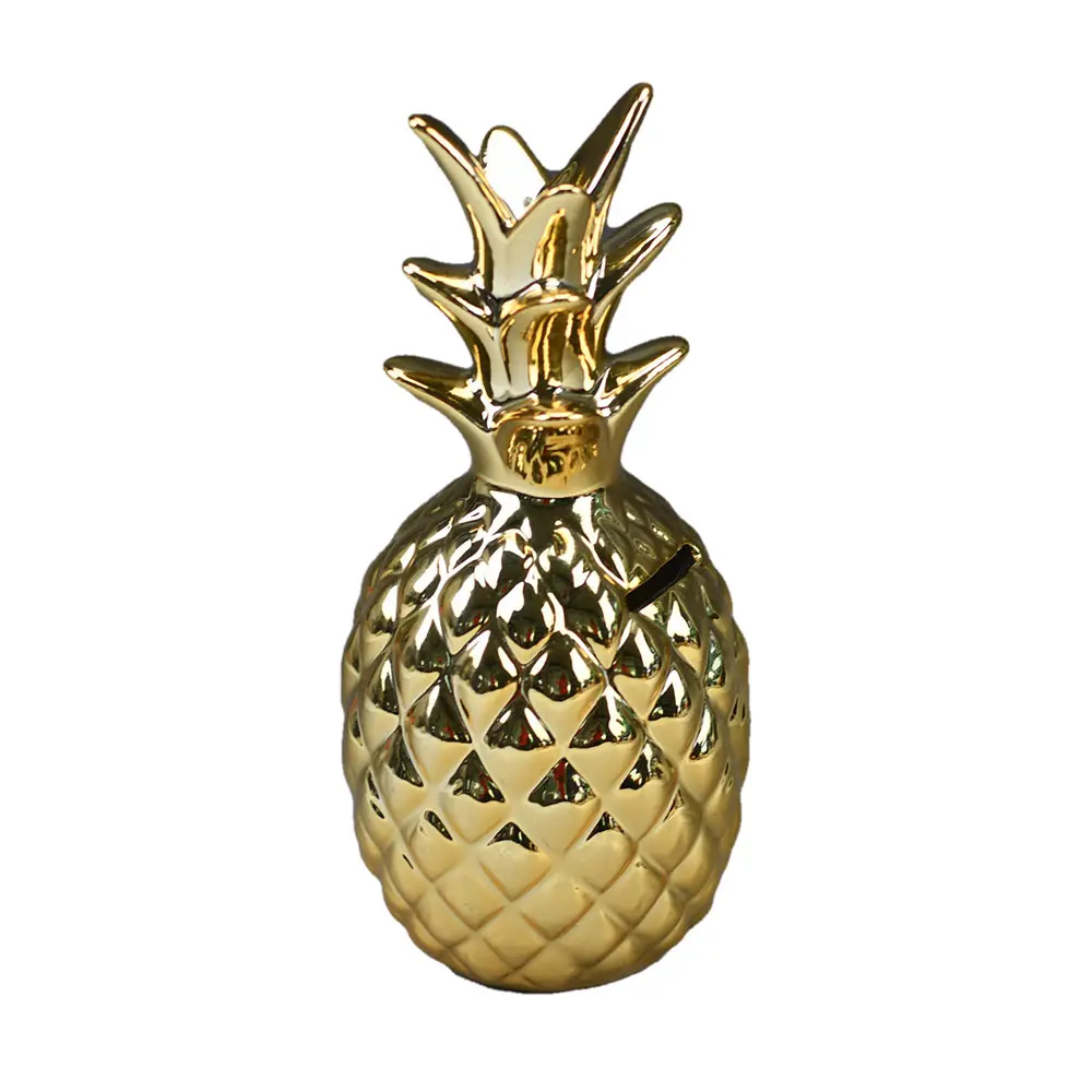 Рекламная Копилка в форме ананаса, Золотая керамическая копилка для монет, для домашнего декора