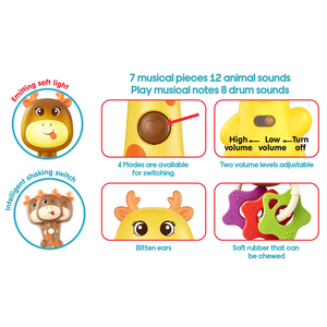 Juguetes Sonoros para Bebés, Acordeón Eléctrico con Diseño de Oso de Dibujos Animados, con Campanas Musicales - Product Image 5