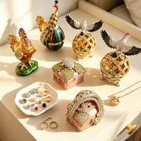 Boîte à Bijoux Vintage en Alliage de Zinc Émaillé en Forme d'Animal Personnalisée, Mini Boîte à Trinkets Européenne pour Souvenir et Cadeau de Collection