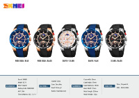 Montre à quartz pour homme SKMEI 9270 2026, chronographe phase de lune, étanche 30M, bracelet en silicone, grand cadran, montre sport pour homme