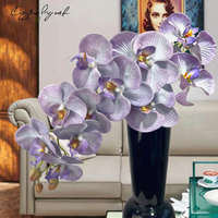 Fleur artificielle en soie Phalaenopsis de haute qualité à 9 têtes, faite à la main, pour la fête des mères et la rentrée scolaire