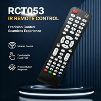 JCXK Pabrik Langsung RCT053 53 Tombol Remote Control Inframerah Kompatibel dengan TV Tombol Silikon Baterai 2AAA