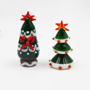 Adorno de Navidad de Cristal Hecho a Mano con Diseño de Árbol de Navidad, Escultura de Cristal para Árbol de Navidad, Precio Bajo de Fábrica, Personalizado, Estilo <span class=keywords><strong>Murano</strong></span> - Product Image 3