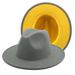 Promocional de alta calidad Otoño y primavera Nuevo poliéster puro de doble cara Sombrero <span class=keywords><strong>Fedora</strong></span> de diferentes colores Sombrero de vaquero - Product Image 2