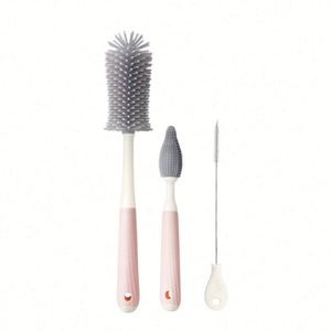 Hot Sales 360 Degree Rotation Silicone <b>Brush</b> Set Portable Pacifier Baby <b>Bottle</b> Cleaning Kit Essential Bag Parts & Accessories - Product Image 2