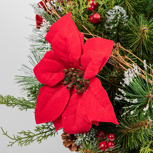 ต้นคริสต์มาสประดับตกแต่งด้วยไม้สนสีแดงดอกไม้หรูหราศิลปะ - Product Image 2