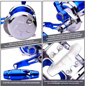 2025年オールメタル9+1BB CNCボートフィッシングドラムリール<span class=keywords><strong>2</strong></span>スピード最大ドラグ88LB川深海海水トローリング＆ジギング用 - Product Image 3