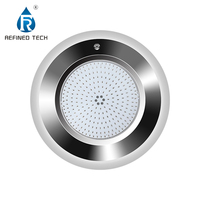 Projecteur subaquatique RGB 10/18W en acier inoxydable 316L raffiné, IP68, à montage en surface, pour piscine et aménagement paysager