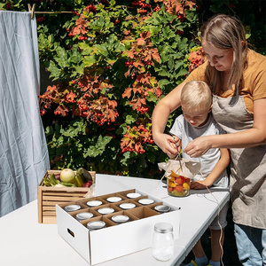 Y800 Bán Buôn Tùy Chỉnh Mason Jar Lưu Trữ Hộp 16 Oz Canning Organizer Với Xử Lý Và Ngăn Hộp Các Tông Cho Lọ Thủy Tinh - Product Image 6