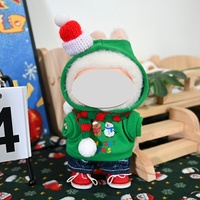 Prix de gros Costume de Noël Jouet en tissu décoratif fait à la main Ensemble coloré Tenue de Noël pour Labubu