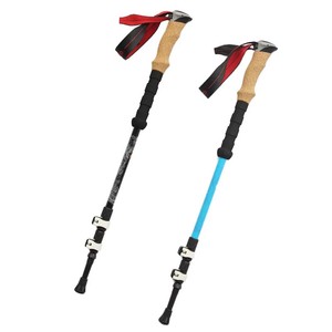 Bâton de randonnée léger vintage en EVA pliable télescopique en alliage d'aluminium, canne de trekking à 3 sections, longueur réglable 63-135 cm - Product Image 1