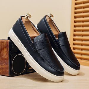 Mocassins plats en cuir PU pour hommes, bout rond, chaussures décontractées pour le travail et les vacances, marque de créateur de haute qualité pour l'hiver et l'automne - Product Image 5