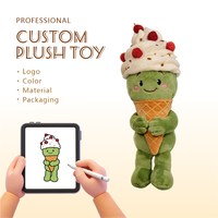 Peluche de fabricant en forme de crème glacée, mascotte de magasin de crème glacée, peluche très vendue, peluche de haute qualité, personnalisation du design