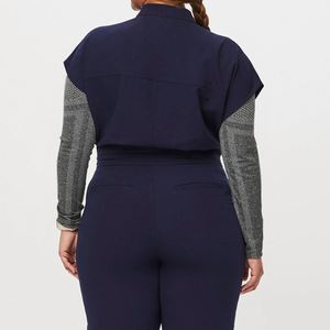 4 Way Stretch Anti Wrinkle Knitted Women One Piece Scrub <b>Jumpsuit</b> Soft Medical Nurse Uniform Custom Logo Hospital Salon Workwear - Product Image 6