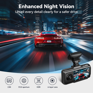 REDTIGER Distributeur A6 Caméra de tableau de bord double 4K noire pour voiture, vision nocturne avant et arrière, Wi-Fi et GPS intégrés, sans carte SD - Product Image 5