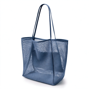 Bolsa de Playa Grande de Malla de Nailon con Logotipo Personalizado, Cierre de Cremallera, Diseño Antirrobo, para Compras, Supermercado, Viajes y Uso al Aire Libre - Product Image 1