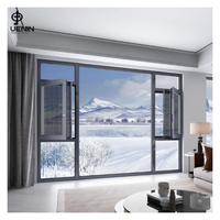 Diseño moderno Apertura hacia adentro/hacia afuera Ventanas de giro inclinable Rotura térmica Aluminio Triple acristalamiento Función de deslizamiento oscilante para exterior