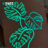 Letreros de Neón con Hojas de Monstera, Letrero de Neón Personalizado con Forma de Hoja de Tortuga Verde, Luces LED, Decoración de Pared para Dormitorio