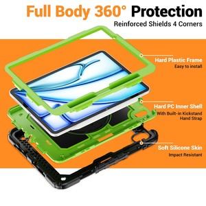Funda Protectora para Tablet con Soporte Plegable Giratorio, Híbrida de Silicona con Ranura para Lápiz, para <span class=keywords><strong>iPad</strong></span> Air 11 2024/<span class=keywords><strong>Pro</strong></span> 11 2024 - Product Image 4