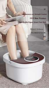 Entspannender, faltbarer, tragbarer, beheizter Fuß<span class=keywords><strong>massage</strong></span>-Behälter mit Musikfunktion und Tragegriff - Product Image 6