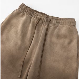 カスタムロゴ入り メンズ ヴィンテージ エコフレンドリー 防風 スウェットパンツ ストリートウェア ダメージ加工 ジョガーパンツ 無地 ヘビーウェイト フリース生地 ワイド - Product Image 3
